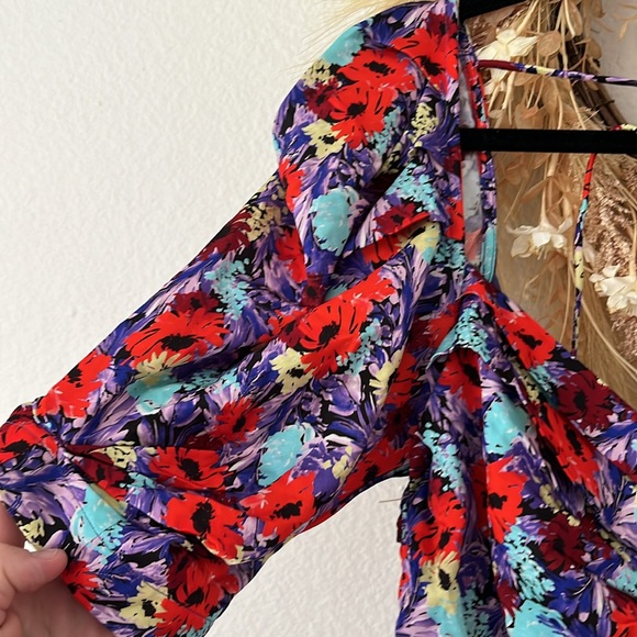 For Love & Lemons Chiara Puff Sleeve Floral Mini Dress - Picture 7 of 15